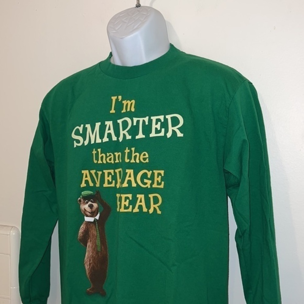 Youth Unisex Vintage 2010 Yogi Bear/The Movie Green Long Sleeved Graphic Tee - Picture 4 of 10